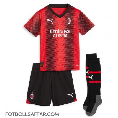 AC Milan Rafael Leao #10 Hemmadräkt Barn 2023-24 Kortärmad (+ Korta byxor)